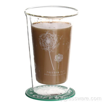 Tasse en verre à double paroi de 320 ml